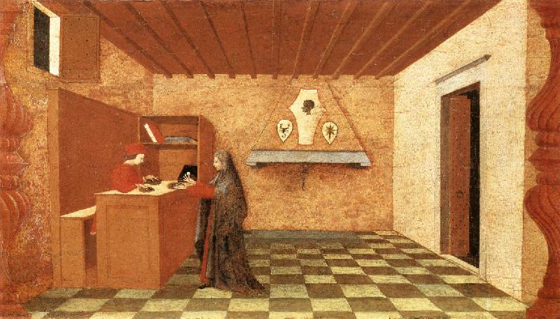 UCCELLO, Paolo Miracle of the Desecrated Host (Scene 1) t Sweden oil painting art